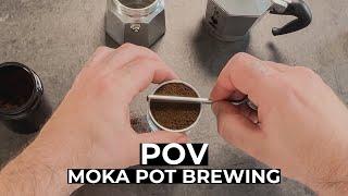 POV Coffee Brewing with Bialetti Moka Express 2 Cups | No Scale Needed!