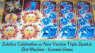 SOLSTICE CELEBRATION vs NEW VERSION TRIPLE SPARKLE SLOT MACHINE - KONAMI GAME - SunFlower Slots