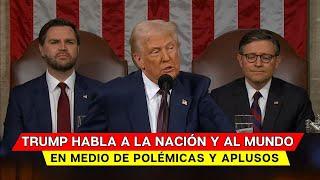 Donald Trump habla en medio de polémicas y aplusos