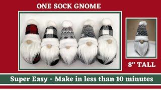 One Sock diy Gnome - Super Easy in less than 10 minutes - No sew gnomes - Christmas gnome