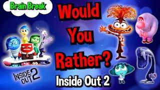 Would You Rather? Workout! (Inside Out 2) - At Home Family Fun Fitness - Brain Break - Pixar