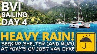 Seeking shelter (& RUM) at Foxy's on Jost van Dyke in the British Virgin Islands