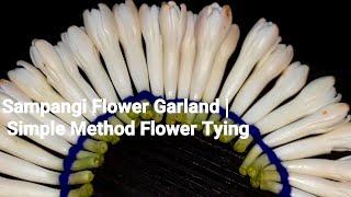 Sampangi Flower Garland | Simple Method Flower Tying | DIY Beginners Garland tying