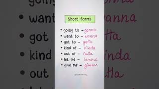 Short forms  ‍ ️