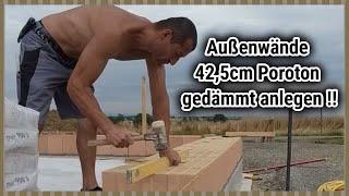 Poroton Außenwände 42,5 cm gedämmt mauern, mit Überhang mauern #Allrounder Achi