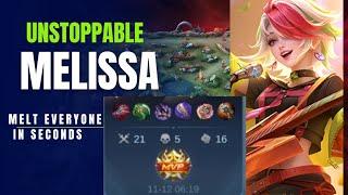 Monster of gold lane Melissa is here with 21 kills.Try this build for Melissa 