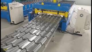 [STEELMAMA]4m per minute roofing tile machine working