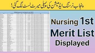 Nursing 1st Merit List announced for Admissions in Govt Nursing Colleges of Punjab :: PakEduCareer