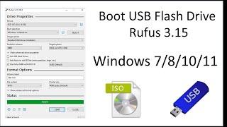 Boot USB Flash Drive with Rufus 3.15 |Windows 7/8/8.1/10/11