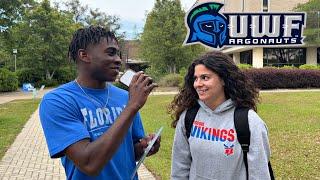 ASKING COLLEGE STUDENTS SIMPLE QUESTIONS - UNIVERSITY OF WEST FLORIDA + 7on7 Football