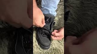 Jordan 4 Black Cat Bar Laces Tutorial 