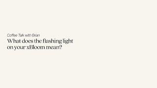 xBloom Coffee Talk with Brian Quan | What does the flashing light on your xBloom mean?