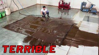 You have not seen such a dirty carpet  |  the brown water was flowing almost like mud constantly!