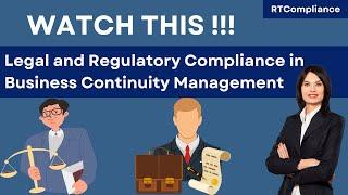 The Official Guide to Legal and Regulatory Compliance in Business Continuity Management