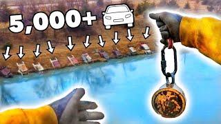 Most Bizarre Magnet Fishing Find Ever!! (Thousands Of Sunken Cars)