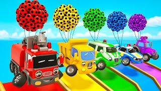 Color Balls & Sing a Song! | Soccer ball shaped wheels | Baby Nursery Rhymes & Kids Songs