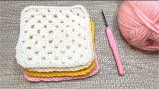 Grandma's square. Crochet for beginners.