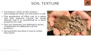 Soil texture।। Soil Physics and Chemistry।। "Learn with AB Tusar"