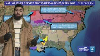 10PM Update: The eastern half of the US gets battered by snow, ice, and tornadoes; Jeremy tracks out