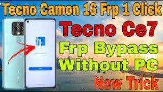 Tecno Camon 16 Frp Bypass Android 10 unlock google account lock without Pc new security New Trick N