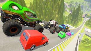 HT Gameplay Crash # 432 | Epic High Speed Jumps Monster Trucks & Bus vs Cars vs Speed Bumps Fail