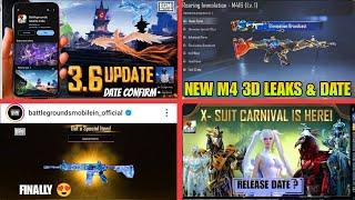  BGMI 3.6 UPDATE RELEASE DATE CONFIRM - M4 GLACIER & M4 FOOL DATE | NEW M416 3D LEAKS | NEXT X SUIT