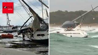 Videos zeigen, wie heftige Unwetter auf Baleareninseln Luxus-Jachten kentern lassen