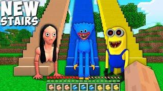 I FOUND SCARY MOMO GIRL , HUGGY BUGGY AND HORROR MINION IN MINCRAFT | MINCRAFT HORROR |