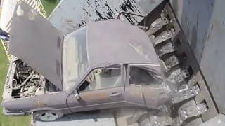 Extreme Dangerous Car Crusher Machine Working, Powerful Machine Modern Destroys Everything