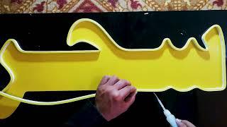 How to make Neon Sign with 3D effect while using a vinyl Sticker!