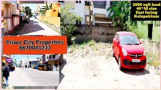 Residential Land Sale in Kolapakkam, Chennai 1614 #eastfacing #2000 sqft land & 1000 sqft land sale