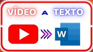 Cómo TRANSCRIBIR un Video de Youtube a Word  Pasar un Video a Texto