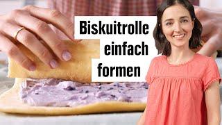 Biskuitrolle richtig aufrollen | Biskuitteig Tutorial | EDEKA