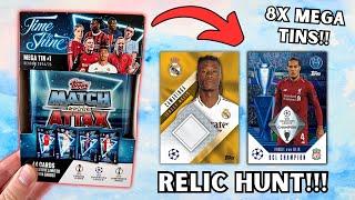 RELIC HUNT! Opening EIGHT Topps Match Attax 2024/25 Mega Tins!!!