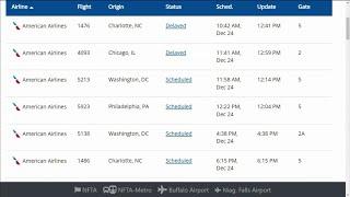 American Airlines delays at the Buffalo Niagara Airport