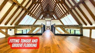 Fitting tongue and groove flooring using flooring clamps. Tutorial