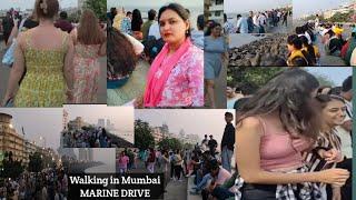 [ EVENING WALKING TOUR] Walking Tour at Marine Drive, Mumbai | NRIMAN POINT | 4k  South Mumbai |City