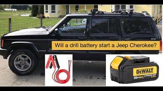 I Jump Started a dead Jeep Cherokee with a drill battery!!!