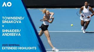 Townsend/Siniakova v Shnaider/Andreeva Extended Highlights | Australian Open 2025 Semifinal