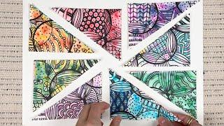 Cutting Up Zentangle Doodles | Satisfying Art Meditation