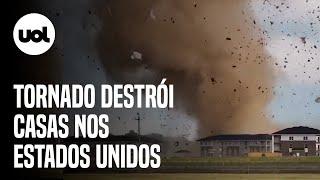 Tornado arrasta casas após tempestade nos EUA; uma pessoa morreu; vídeo flagra momento