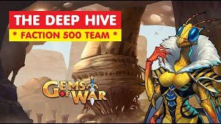 Gems of War THE DEEP HIVE Faction 500 Delve Guide and Best Team! Easy pure strategy!