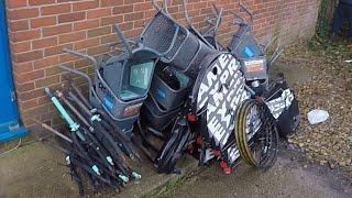 dumpster diving for scrap metal with some street scrapping to do the bins pay well