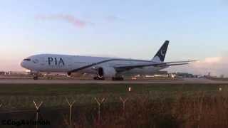 Short Takeoff Roll! PIA 777-340ER at Manchester Airport