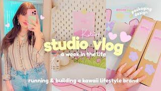 week in the life as a kawaii business owner, graphic design & packaging  STUDIO VLOG 004