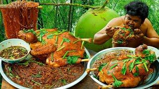 Steamed Chicken Green Coconut Chinese Noodle Best Ingredient Super Tender Ginger Scallion So Yummy.