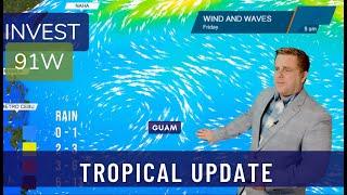 Invest 91W Nearing Guam, some increase in rainfall