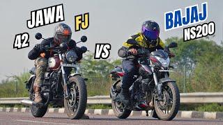 2024 Jawa FJ 42 Vs Bajaj Pulsar NS200 Drag Race