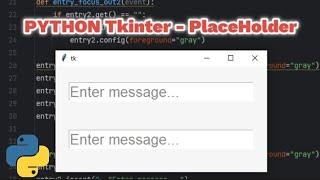 PYTHON Tkinter - Entry Placeholder