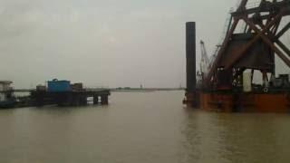 Glimpse of Padma bridge construction project.